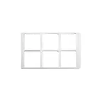 image of GET ML-168-W White Melamine Tile Inset 6 Square Cutouts Break Resistant Dishwasher Safe NSF