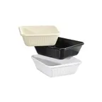 image of GET ML-177-W White Melamine Casserole Dish, 3 Qt., 10" x 8-3/4" x 3" Deep