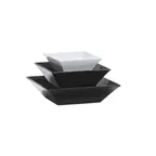 image of GET ML-279-BK Siciliano Bowl, 23 Oz, 6" x 2"H, Square, Black, Melamine, Break-Resistant