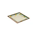 image of GET ML-92-BF Bella Fresco Square Plate 16" x 16", Wide Rim, Break-Resistant, BPA Free Melamine