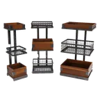 image of GET MTS-20M-MG Urban Renewal Merchandiser Stand, 3‑Tier, 20‑1/2" Height, Gray, 9‑1/4" x 6‑1/4" Baskets