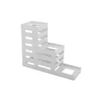 image of GET MTS-36-W Curator Condiment Stand, 12.5" x 4.25" x 9.75" Gray Iron, 3‑Tier Bin Organizer