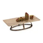 image of GET MTS-OV3-AB Madison Avenue Display Board Stand, 8" x 2-3/4" Oval 2-Tier Metal Antique Brass