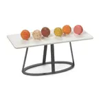 image of GET MTS-OV6-MG Oval Top Display Stand, 8" x 2-3/4", 6" Height, Metal Gray, 2-Tier Pedestal