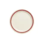 image of GET NP-9-OX Oxford Plate 9" Dia Narrow Rim Melamine White/Pink, Break‑Resistant BPA‑Free - Dozen