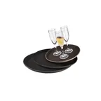 image of GET NS-1600-BK Serving Tray - 16" Round, Black Polypropylene, Non-Skid, Break-Resistant, NSF