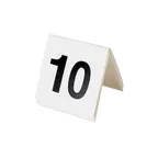 image of GET NUM-51-75 Table Tent, Numbers 51-75, White Polypropylene, Dishwasher Safe, Set