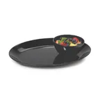 image of GET OP-1411-BK - Dinner Plate, Oval 14" x 10.75", Black Melamine, Break-Resist, NSF - Dozen