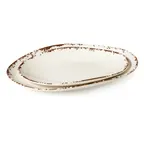 image of GET OP-1813-TC Osslo™ Platter, 17-3/4"L x 13"W, Oval, Flare, Red, Melamine, Tuscan, NSF - Dishwasher Safe
