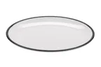 image of GET OP-960-W/BK Dinner Plate, 9" x 6-1/4", Oval, White, Melamine, BPA Free - Dozen