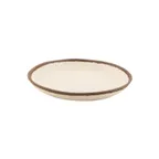 image of GET P-101-CRM Dinner Plate, 10.5" Round Melamine, Beige/Brown Trim, Dishwasher‑Safe - 1 Dozen