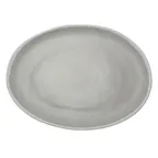 image of GET P-129-DVG Dinner Platter, 11-3/4" x 9-1/4" Oval Melamine, Dove Gray/White Trim, BPA‑Free - Dozen