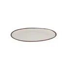 image of GET P-151-CRM Pottery Market Platter, 15"L x 11"W, Oval, Break-Resistant, Melamine, Cream/Brown Trim