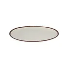 image of GET P-183-CRM Oval Melamine Platter, 18" L x 13" W, Cream with Brown Trim, Dishwasher Safe