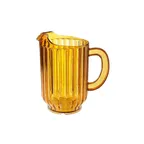 image of GET P-2064-1-A Water Pitcher, 60 Oz, 7-1/2" Dia. x 8-1/2" H, SAN Plastic Amber, With Handle - Dozen