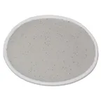 image of GET P-75-DVG - 7½" Round Melamine Plate, Dove Gray with White Trim, BPA‑Free - 1 Dozen