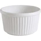image of GET PA1101707224 Ramekin – 3.4 oz, 3" Dia., Small Round, Ribbed, Porcelain, Bright White – 1 Dozen