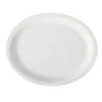 image of GET PA1101807612 Oval Porcelain Platter 10-1/3" x 8-1/2", Narrow Rim Edge, Oven Safe 380°F - 1 Dozen