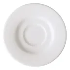 image of GET PA1101900324 Tea/Bouillon Saucer, 6-1/2" Dia., Rolled Edge, White Porcelain, Safe, 1 Dozen