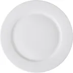 image of GET PA1101902024 8" Round Porcelain Plate Rolled Edge Scratch-Res Microwave Safe Oven Safe - Dozen