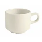 image of GET PA1101904324 Tea Cup, 8.1 Oz., 4-1/2", Porcelain White, Stackable, Microwave Safe - 1 Dozen