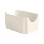 image of GET PA1101909112 Sugar Packet Holder, 4"x3" Porcelain White, Rolled Edge, Safe to 380°F - Dozen