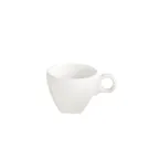 image of GET PA1101914224 Tea Cup, 8 Oz (4‑1/4”), White Porcelain, Edge, Handle, Microwave Safe - 1 Dozen