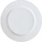 image of GET PA1101922524 10" Round Porcelain Plate RolledEdge White ScratchRes MW/DW/O Safe 380°F - Dozen
