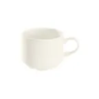 image of GET PA1101924324 Tea Cup, 7.8 Oz, 4.5" Handle/RolledEdge White Porcelain Microwave 380°F - 1 Dozen