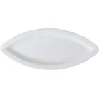 image of GET PA1101927712 Platter, 14-1/4" X 6" Cat's Eye Oval Porcelain, Bright White, Rolled Edge - Dozen