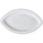 image of GET PA1101927812 Porcelain White Oval Platter 12‑3/4" x 7‑3/4", Rolled Edge, Microwave Safe- 1 Dozen