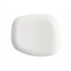 image of GET PA1101929624 Asymmetric Plate, 11" x 9-4/9" Rolled Edge, Bright White Porcelain - 1 Dozen