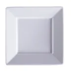 image of GET PA1101972424 Square Porcelain Plate, 10-5/8" Bright White Corona Zen, Rolled Edge - Dozen