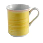 image of GET PA1600606124 Mug - 11 oz (5" Dia.) Porcelain with Orange Edge, Microwave/Dishwasher Safe - Dozen