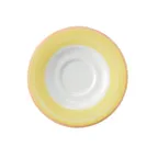 image of GET PA1600900124 Coffee/Espresso Saucer, 5", Porcelain, Orange, Microwave, Oven Safe 380°F - Dozen