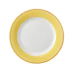 image of GET PA1600902024 - 8" Round Porcelain Plate, Rolled Edge Orange, Scratch‑Res, MW/Oven Safe - Dozen