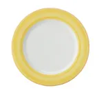 image of GET PA1600902912 12"¼ Porcelain Plate Orange Edge, Scratch/Chip Resistant, Oven Safe 380°F - Dozen