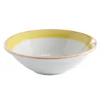 image of GET PA1600903224 7" Porcelain Bowl 15 Oz Orange Edge Scratch-Resist Microwave/Dishwasher - 1 Dozen