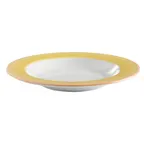 image of GET PA1600903912 Pasta Bowl, 12" , Porcelain, Orange Edge, Corona, Calypso, Yellow- 1 Dozen