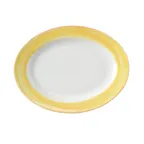 image of GET PA1600907612 Oval Porcelain Platter, 10" x 7-1/2", Rolled Rimmed Edge, Orange - 1 Dozen