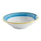 image of GET PA1601703724 Grapefruit Bowl, 10oz, 6-1/2" Porcelain, Yellow Edge/Corona/Calypso/Blue - 1 Dozen