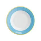 image of GET PA1601901424 6½" Porc Plate Rolled Edge YEL/CRN/CLP/BLU ScratchRes MW/DW/Ov Safe 380°F - 1 Dozen