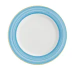 image of GET PA1601902912 12-1/4" Porcelain Plate, Yellow Edge Scratch Resistant Microwave Safe 380°F-1 Dozen