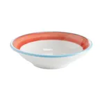 image of GET PA1602703024 Monkey Dish, 4 Oz., 4-1/2" Dia., Scratch/Chip Porcelain, Blue Edge, 1 Dozen