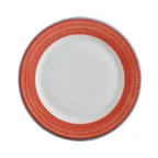 image of GET PA1602902524 10" Round Plate, Blue Edge, Resistant Microwave/Dishwasher Safe Oven Safe – 1 Dozen
