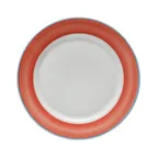 image of GET PA1602902724 10-5/8" Porcelain Plate, Rolled Blue Edge, Scratch/Chip Oven Safe to 380°F– 1 Dozen