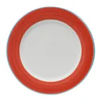 image of GET PA1602902912 Plate – 12.25" Round Porcelain Rolled Blue Edge Scratch/Chip, 380°F Safe – Dozen