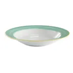 image of GET PA1603703624 Soup Bowl – 9" Dia, 9-7/10 Oz, Yellow‑Edge Porcelain, Microwave Safe 380°F– Dozen