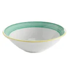 image of GET PA1603703724 Grapefruit Bowl 10 oz 6.5" Porcelain Yellow‑Edge Corona/Calypso/Green - Dozen