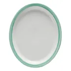 image of GET PA1603807812 Porcelain Platter 13" x 11", Rolled Edge, Yellow/Corona/Calypso/Green - 1 Dozen